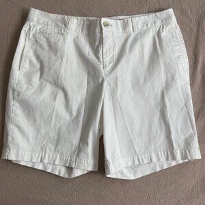 Dockers Low Rise Slightly Curvy White Chino Shorts‎ Size 14P